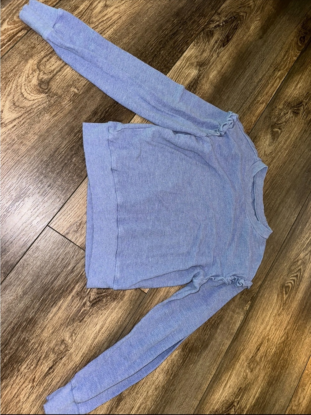 Little Sleepies Heather Lilac Waffle Flutter Crewneck Size 7